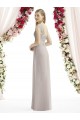 Achat Argent Trapèze Bateau Mousseline Longue Robes demoiselle d'honneur
