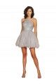 Achat Argent Trapèze Licou Courte Tulle Courte Robes demoiselle d'honneur / Robes de cocktail