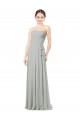Achat Argent Trapèze Mousseline Longue Robes demoiselle d'honneur