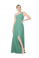 Achat Argent islandais Trapèze Sans bretelle Mousseline Longue Robes demoiselle d'honneur