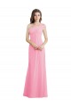 Achat Barely Rose Trapèze Mousseline Longue Robes demoiselle d'honneur