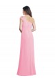 Achat Barely Rose Trapèze Mousseline Longue Robes demoiselle d'honneur