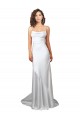 Achat Blanc Fourreau Balayage train Satiné Soyeux Simple Plage Robes de mariée