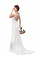 Achat Blanc Fourreau Bateau Illusion Dentelle Robes de mariée