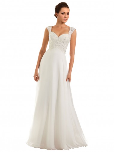 Achat Blanc Fourreau Mousseline Dentelle Robes de mariée
