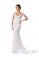 Achat Blanc Fourreau Mousseline Dentelle Robes de mariée