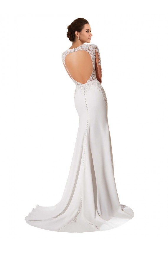 Achat Blanc Fourreau Mousseline Dentelle Robes de mariée
