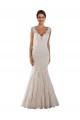 Achat Blanc Sirène Col V Dentelle Robes de mariée