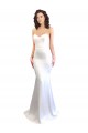Achat Blanc Sirène Sans bretelle Col Haut Crêpe Stretch Longue Formelles Robes demoiselle d'honneur / Robes de soirée / Robes de bal