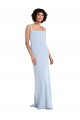 Achat Bleu ciel clair Fourreau Col Carré Crêpe Stretch Longue Robes demoiselle d'honneur / Robes de bal