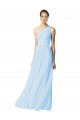 Achat Bleu ciel clair Trapèze Mousseline Longue Robes demoiselle d'honneur