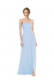 Achat Bleu ciel clair Trapèze Mousseline Longue Robes demoiselle d'honneur