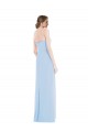 Achat Bleu ciel clair Trapèze Mousseline Longue Robes demoiselle d'honneur