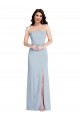 Achat Bleu ciel clair Trapèze Sans bretelle Crêpe Stretch Longue Formelles Robes demoiselle d'honneur / Robes de soirée / Robes de bal