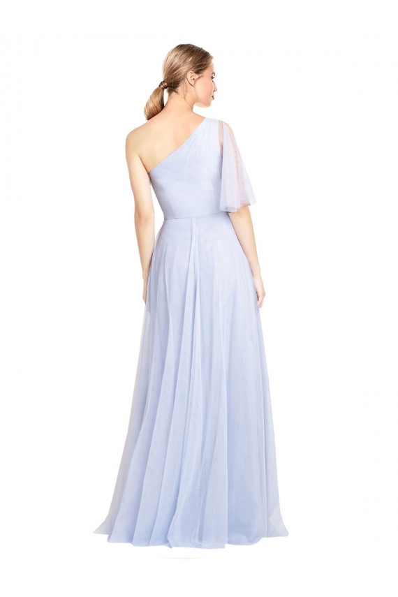 Achat Bleu ciel clair Trapèze Tulle Longue Robes demoiselle d'honneur