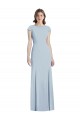 Achat Bleu ciel clair Trompette Bateau Crêpe Stretch Longue Robes demoiselle d'honneur / Robes de bal