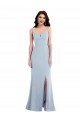 Achat Bleu ciel clair Trompette Bretelles spaghetti Crêpe Stretch Longue Formelles Robes demoiselle d'honneur / Robes de soirée / Robes de bal