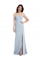 Achat Bleu ciel clair Trompette Col V Sans bretelle Crêpe Stretch Longue Robes demoiselle d'honneur / Robes de bal