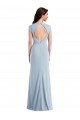 Achat Bleu ciel clair Trompette Crêpe Stretch Longue Formelles Robes demoiselle d'honneur / Robes de soirée / Robes de bal