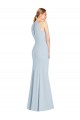 Achat Bleu ciel clair Trompette Licou Crêpe Stretch Longue Robes demoiselle d'honneur / Robes de bal