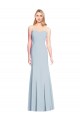 Achat Bleu ciel clair Trompette Sans bretelle Crêpe Stretch Longue Robes demoiselle d'honneur / Robes de bal