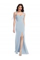 Achat Bleu ciel clair Trompette Sans bretelle Crêpe Stretch Longue Robes demoiselle d'honneur / Robes de bal