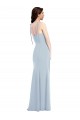 Achat Bleu ciel clair Trompette Sans bretelle Crêpe Stretch Longue Robes demoiselle d'honneur / Robes de bal