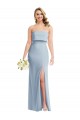 Achat Bleu ciel clair Trompette Sans bretelle Crêpe Stretch Longue Robes demoiselle d'honneur / Robes de bal