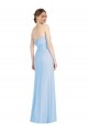 Achat Bleu ciel clair Trompette Sans bretelle Mousseline Longue Formelles Robes demoiselle d'honneur / Robes de soirée