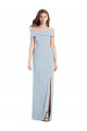 Achat Bleu ciel clair Trompette Épaule Dénudée Crêpe Stretch Longue Robes demoiselle d'honneur / Robes de bal