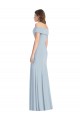 Achat Bleu ciel clair Trompette Épaule Dénudée Crêpe Stretch Longue Robes demoiselle d'honneur / Robes de bal