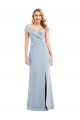 Achat Bleu ciel clair Trompette Épaule Dénudée Crêpe Stretch Longue Robes demoiselle d'honneur / Robes de bal