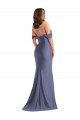 Achat Bleu français Sirène Épaule Dénudée Satiné Soyeux Longue Formelles Robes demoiselle d'honneur / Robes de soirée / Robes de bal