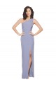Achat Bleu fumée Fourreau Crêpe Stretch Longue Formelles Robes demoiselle d'honneur / Robes de soirée / Robes de bal