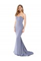 Achat Bleu fumée Sirène Sans bretelle Crêpe Stretch Longue Formelles Robes demoiselle d'honneur / Robes de soirée / Robes de bal