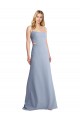 Achat Bleu fumée Trapèze Bretelles spaghetti Scoop Crêpe Stretch Longue Robes demoiselle d'honneur / Robes de bal
