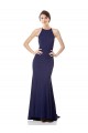 Achat Bleu marine Sirène Licou Col Haut Crêpe Stretch Longue Formelles Robes demoiselle d'honneur / Robes de soirée / Robes de bal