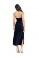 Achat Bleu marine foncé Colonne midi Velours Stretch Courte Robes demoiselle d'honneur / Robes de soirée / Robes de cocktail