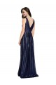 Achat Bleu marine foncé Fourreau Col V Paillette Longue Formelles Robes demoiselle d'honneur / Robes de soirée / Robes de bal