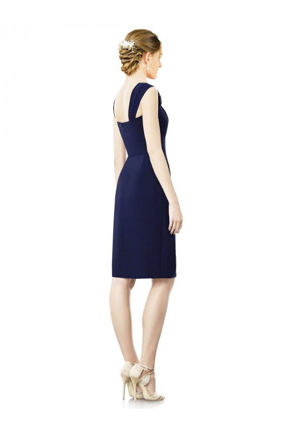 Achat Bleu marine foncé Fourreau Mousseline Courte Robes demoiselle d'honneur