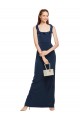 Achat Bleu marine foncé Fourreau Scoop Crêpe Stretch Longue Formelles Robes demoiselle d'honneur / Robes de soirée / Robes de bal