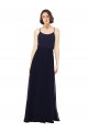 Achat Bleu marine foncé Fourreau Scoop Mousseline Longue Robes demoiselle d'honneur
