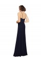 Achat Bleu marine foncé Fourreau Scoop Mousseline Longue Robes demoiselle d'honneur