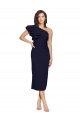 Achat Bleu marine foncé Fourreau midi Crêpe Stretch Courte Robes demoiselle d'honneur / Robes de soirée / Robes de cocktail