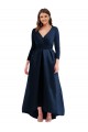 Achat Bleu marine foncé Princesse Col V Spandex Longue Asymétrique Formelles Robes demoiselle d'honneur / Robes de soirée / Robes de bal