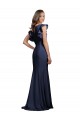 Achat Bleu marine foncé Sirène Bateau Crêpe Stretch Longue Robes demoiselle d'honneur / Robes de bal