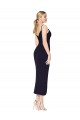 Achat Bleu marine foncé Sirène Bretelles spaghetti Crêpe Stretch Courte Asymétrique Robes demoiselle d'honneur / Robes de soirée / Robes de cocktail