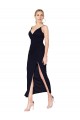 Achat Bleu marine foncé Sirène Col V Mousseline Courte Robes demoiselle d'honneur / Robes de soirée / Robes de cocktail