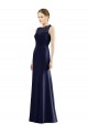 Achat Bleu marine foncé Sirène Illusion Mousseline Dentelle Longue Robes demoiselle d'honneur