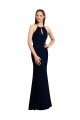 Achat Bleu marine foncé Sirène Licou Mousseline Longue Robes demoiselle d'honneur